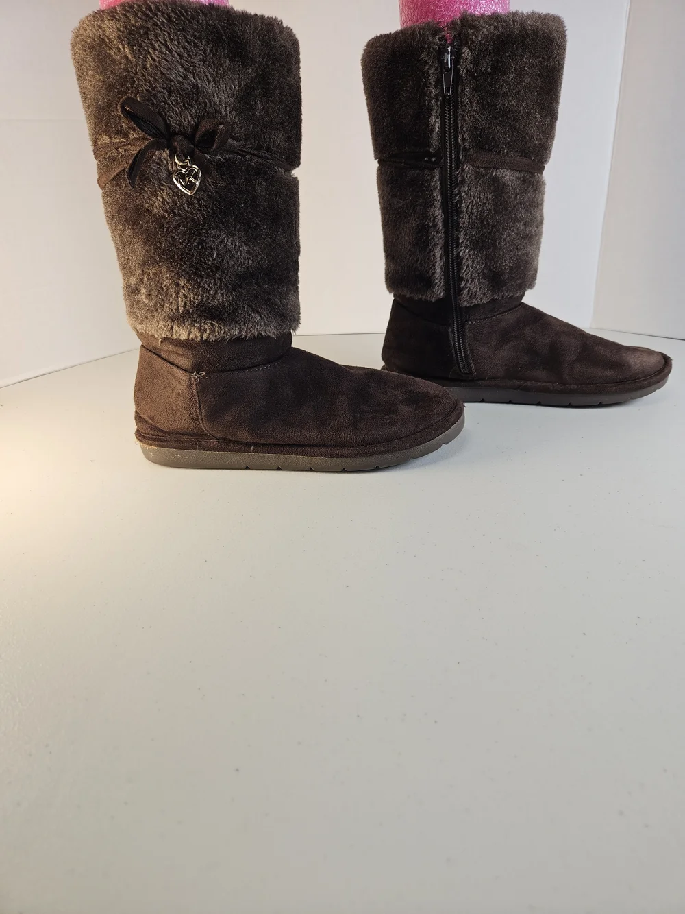 Michael Kors Girls Apple Pie 2 Chocolate Furry Boots Size 3